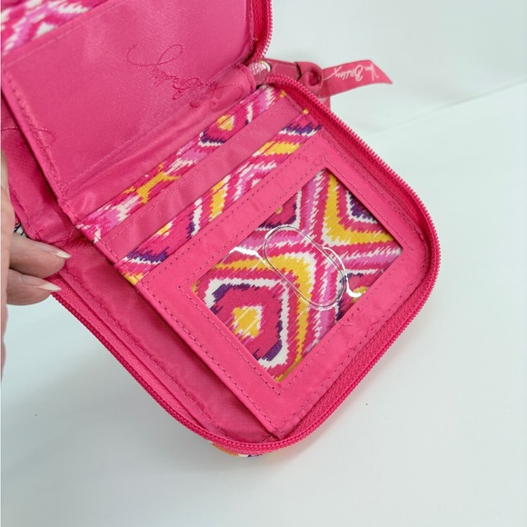 Vera Bradley Mini Zip Zip-Around Pink Floral Feminine Preppy Wallet Clementine - Picture 4 of 7